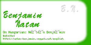 benjamin natan business card